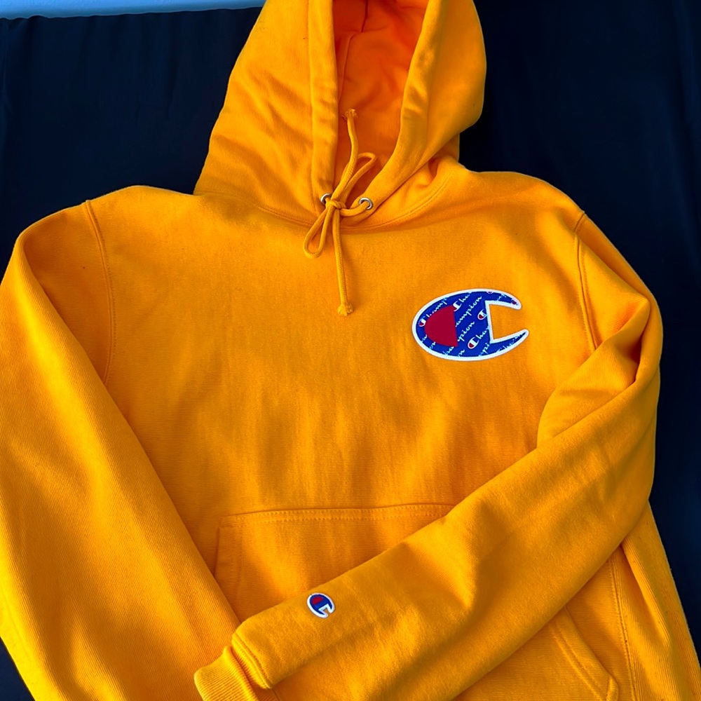 Small Reverse Weave Champion Gold Hoodie